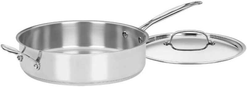 Stainless Steel, 5.5 Quart Sauté Pan w/ Cover, Helper Handle, Chef's Classic, 733-30H