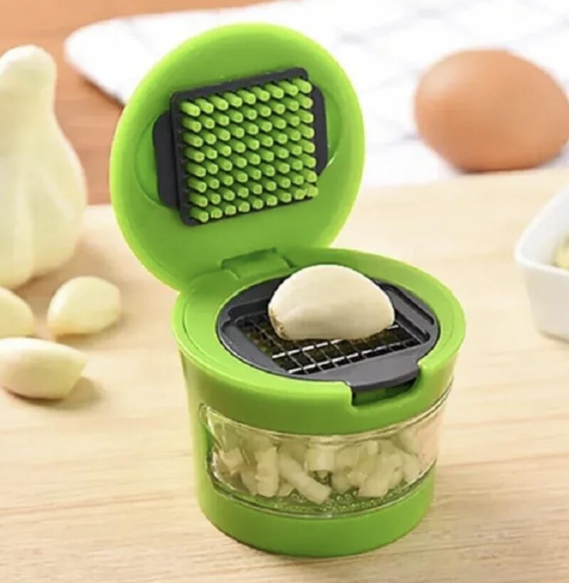 Multi-Function Garlic Presser Garlic Mincer Slicer Dicer Grater Crusher Press for Home Manual Onion Chopper Vegetable Chopper Kitchen Gadget Storage Container - Image 2