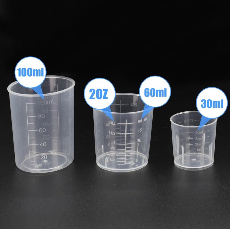 3 Pack Measuring Cup Set, Includes 1 Oz (30 Ml), 2 Oz (60 Ml) and 3.4 Oz (100 Ml) Plastic Liquid Measuring Cups- Baking, Cooking, Mixing & Measuring Cups - Image 2
