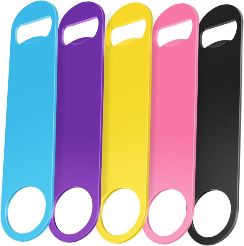 -5 Pack 7 Inches Large Colorful Beer Bottle Openers，Stainless Steel