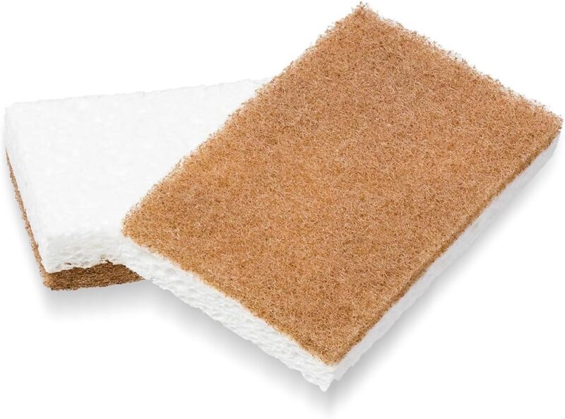 Full Circle In a Nutshell - Healthy, Sustainable Scrubber Sponges made from Walnuts – Powerful, Non-Scratch Kitchen Sponges with Plant-Based Materials - Pack of 2