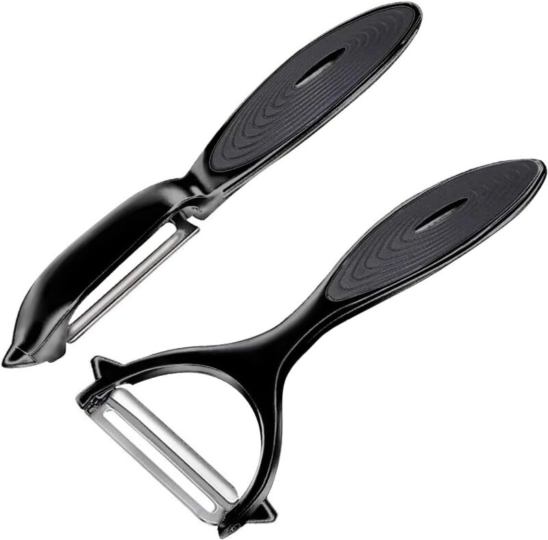 Premium Vegetable Peeler Set – Ultra Sharp Stainless Steel Blades with Non-Slip Ergonomic Handles for Easy Potato, Fruit & Veggie Peeling (2PCS)