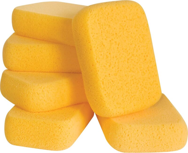 70005Q-6D 7.5 Inch x 5.5 Inch x 1.875 Inch Grouting, Cleaning and Washing Sponge, X-Large, 6-Pack, 6 Pack, Yellow, 6 Count