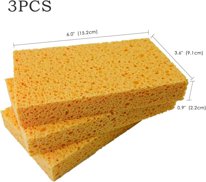 6 x 3.6 x 0.9 Inch JK SP-T22 Large Sponge, Kitchen Sponges, Handy Sponges, Cellulose Sponges, Dish Washing Sponge, Natural Sponge, Car Washing Sponge, Eco Friendly Sponge - Image 2