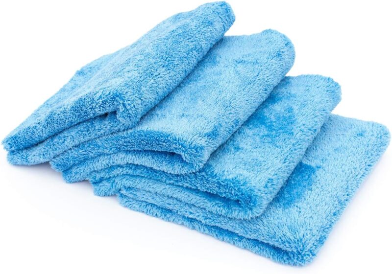 500 (4-Pack) Professional Korean 70/30 Blend Super Plush Microfiber Detailing Towels, 500GSM, 16in x 16in, Blue - Image 2