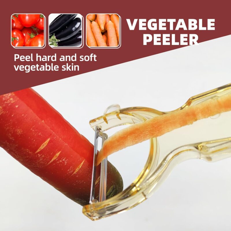 3-Pack Vegetable Peelers for Kitchen,Safe Veggie Peeler Set for Potato Apple Carrot Fruit Zucchini Cucumber Peeler Sharp Potatoes Peelers Bulk with Non-Slip Handle (3, Pink/Blue/Yellow) - Image 2