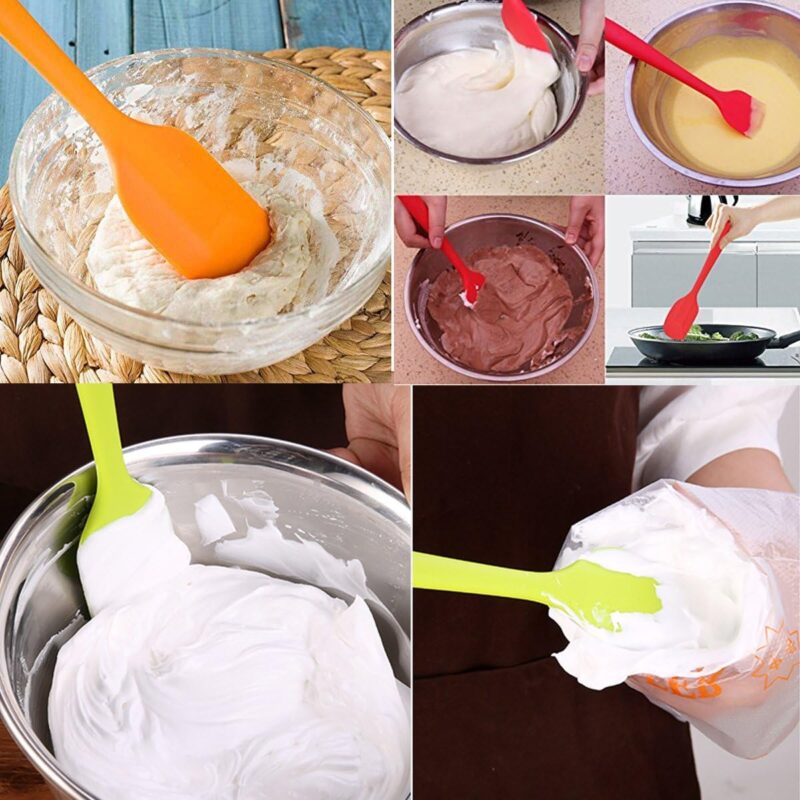 Silicone Spatulas, 11 inch Rubber Spatula Heat Resistant Seamless One Piece Design Non-Stick Flexible Scrapers Baking Mixing Tool (4 Piece) - Image 2