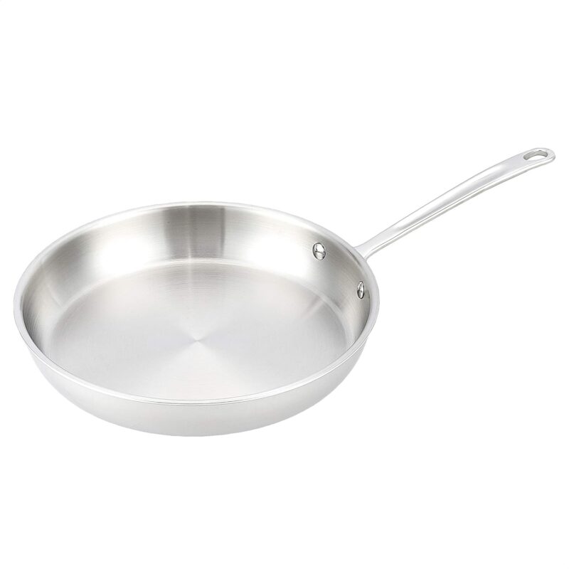 Tri-Ply Stainless Steel Fry Pan, 12 Inch, Silver