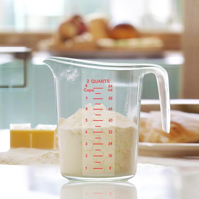 - Unbreakable Plastic Measuring Pitchers (2-Pack), Food-Grade Measuring Jugs, 8-Cup Capacity (2-Quart), Stackable and Dishwasher-Safe, Great for Oil, Vinegar, Flour, More - Image 2