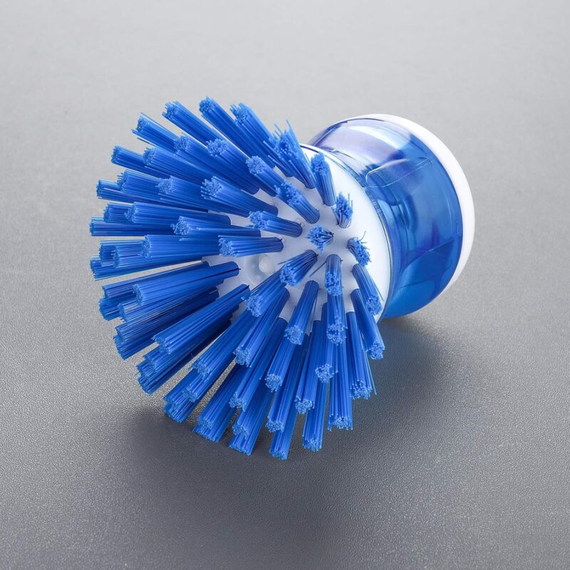 Dish Brush with Soap Dispenser for Dishes Pot Pan Kitchen Sink Scrubbing, Blue 2pcs - Image 2