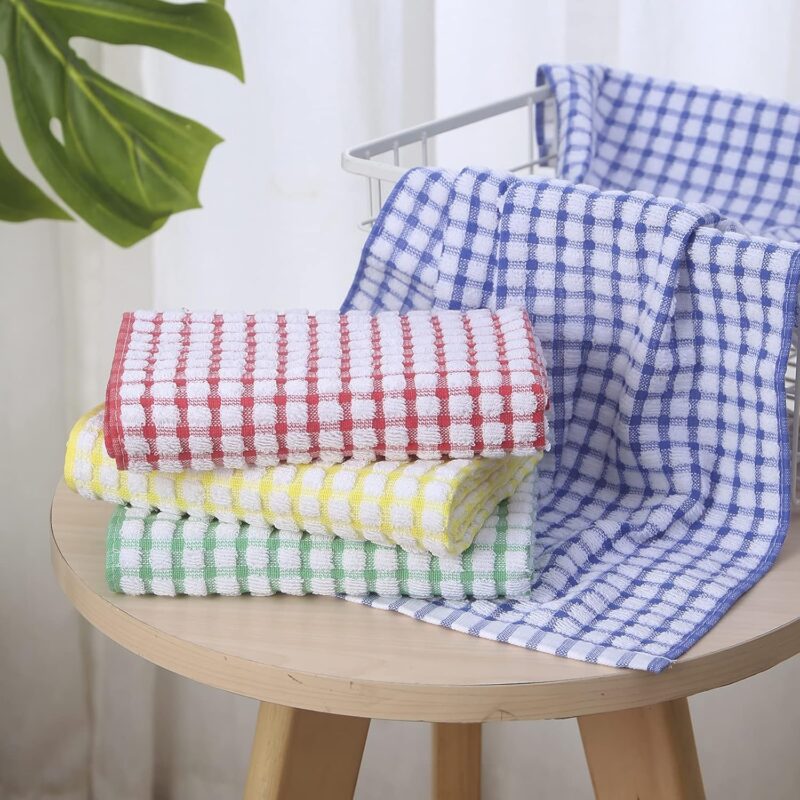 Dish Towels for Kitchen 15x26 Inches, Pack of 8 Cotton Kitchen Towels for Drying Dishes (Multi, 15x26 inches) - Image 2