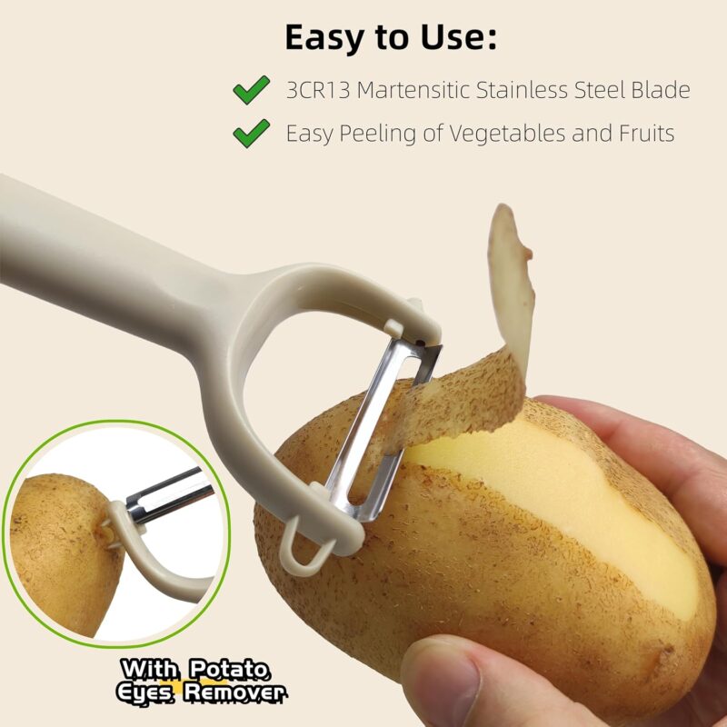 6-Pack Vegetable Peelers for Kitchen,Stainless Steel Apple Peeler Set for Veggie Carrot Fruit Zucchini Cucumber Peeler Sharp Potatoes & Potato Peeler Bulk with Non-Slip Handle (Y) - Image 2