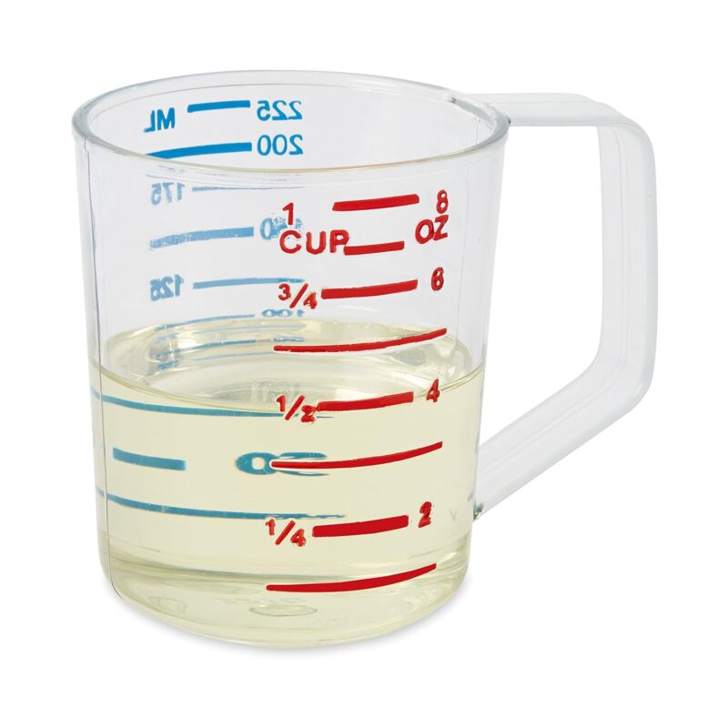 Commercial Products  Clear Measuring Cup 1-Cup /0.25-Quart Clear Strong Food Grade Easy Read For Liquid/Dry Ingredients For Home/Professional Kitchen - Image 2
