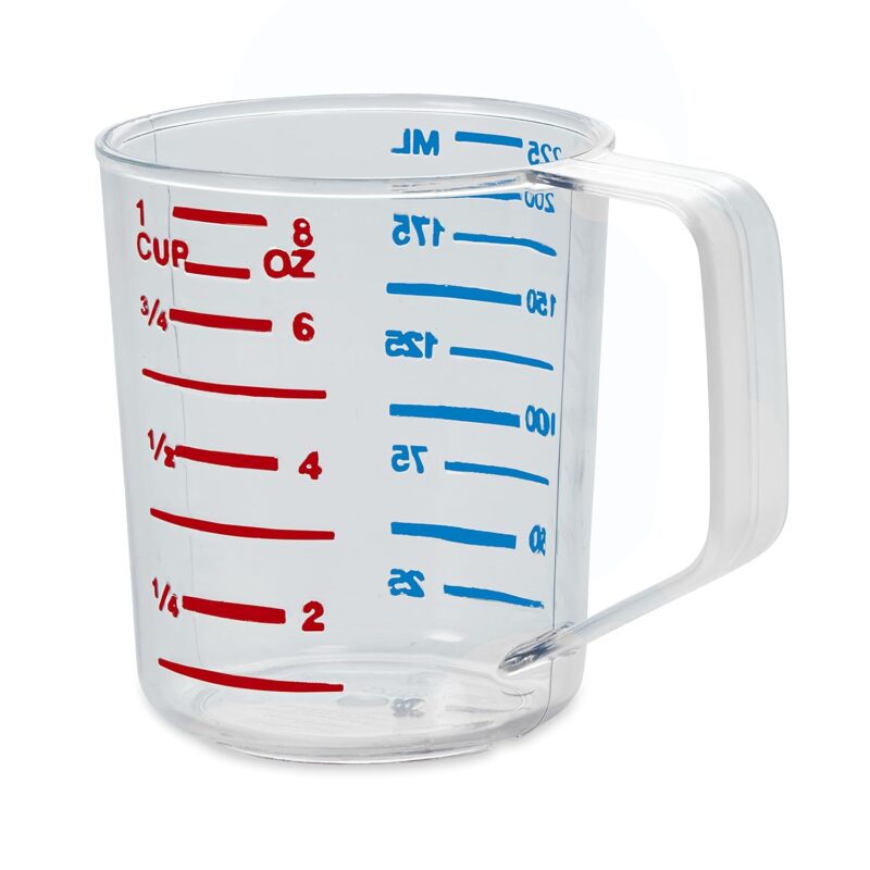 Commercial Products  Clear Measuring Cup 1-Cup /0.25-Quart Clear Strong Food Grade Easy Read For Liquid/Dry Ingredients For Home/Professional Kitchen