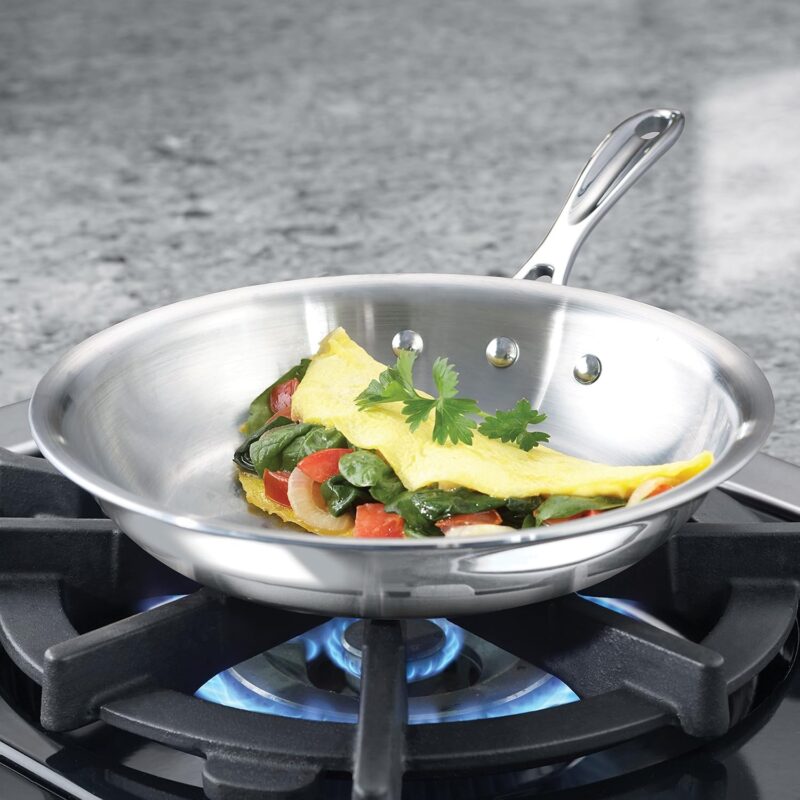 Triply Stainless Steel 8-Inch Omelette Fry Pan - Image 2